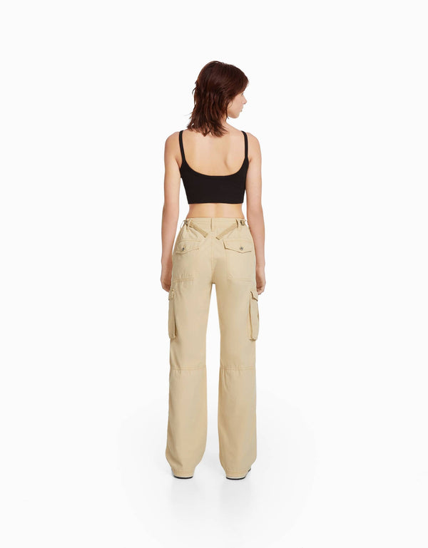 🔥(Compre 1 Leve 2) Calça Cargo com Ajuste na Cintura e Caimento Perfeito